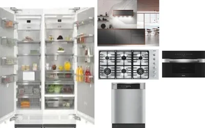 6 Piece Package Includes Refrigerator, Freezer, Cooktop, Wall Oven, Hood And Dishwasher