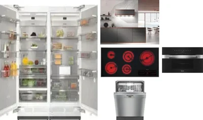 6 Piece Package Includes Refrigerator, Freezer, Cooktop, Wall Oven, Hood And Dishwasher