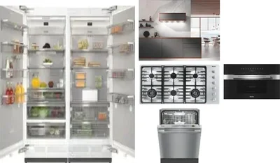 6 Piece Package Includes Refrigerator, Freezer, Cooktop, Wall Oven, Hood And Dishwasher