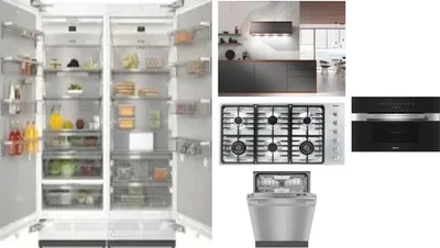 6 Piece Package Includes Refrigerator, Freezer, Cooktop, Wall Oven, Hood And Dishwasher