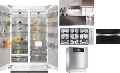6 Piece Package Includes Refrigerator, Freezer, Cooktop, Wall Oven, Hood And Dishwasher