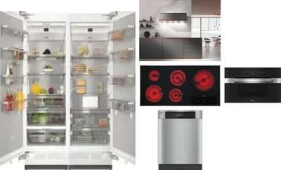 6 Piece Package Includes Refrigerator, Freezer, Cooktop, Wall Oven, Hood And Dishwasher