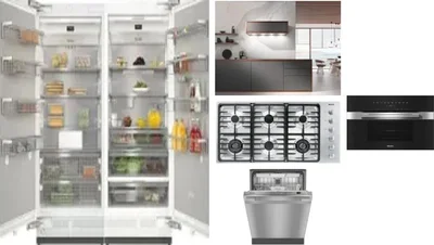 6 Piece Package Includes Refrigerator, Freezer, Cooktop, Wall Oven, Hood And Dishwasher