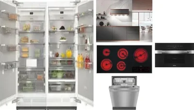 6 Piece Package Includes Refrigerator, Freezer, Cooktop, Wall Oven, Hood And Dishwasher