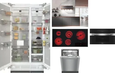 6 Piece Package Includes Refrigerator, Freezer, Cooktop, Wall Oven, Hood And Dishwasher