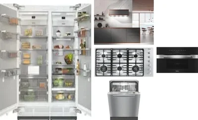 6 Piece Package Includes Refrigerator, Freezer, Cooktop, Wall Oven, Hood And Dishwasher