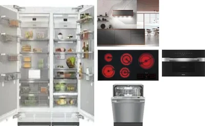 6 Piece Package Includes Refrigerator, Freezer, Cooktop, Wall Oven, Hood And Dishwasher