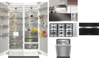 6 Piece Package Includes Refrigerator, Freezer, Cooktop, Wall Oven, Hood And Dishwasher