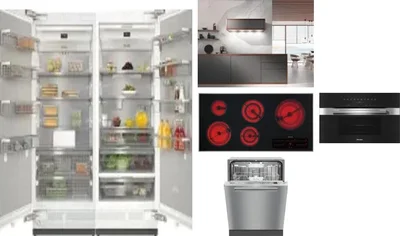 6 Piece Package Includes Refrigerator, Freezer, Cooktop, Wall Oven, Hood And Dishwasher