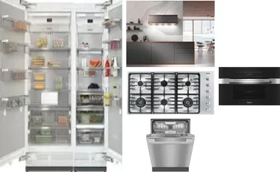 6 Piece Package Includes Refrigerator, Freezer, Cooktop, Wall Oven, Hood And Dishwasher
