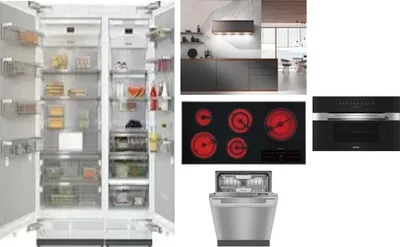 6 Piece Package Includes Refrigerator, Freezer, Cooktop, Wall Oven, Hood And Dishwasher