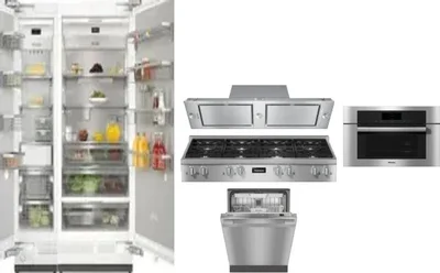 6 Piece Package Includes Refrigerator, Freezer, Cooktop, Wall Oven, Hood And Dishwasher