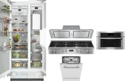 6 Piece Package Includes Refrigerator, Freezer, Cooktop, Wall Oven, Hood And Dishwasher