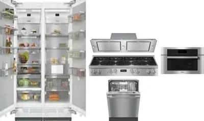 6 Piece Package Includes Refrigerator, Freezer, Cooktop, Wall Oven, Hood And Dishwasher