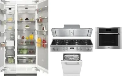 6 Piece Package Includes Refrigerator, Freezer, Cooktop, Wall Oven, Hood And Dishwasher