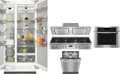 6 Piece Package Includes Refrigerator, Freezer, Cooktop, Wall Oven, Hood And Dishwasher