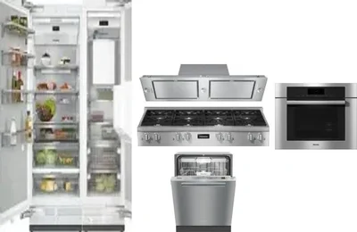 6 Piece Package Includes Refrigerator, Freezer, Cooktop, Wall Oven, Hood And Dishwasher