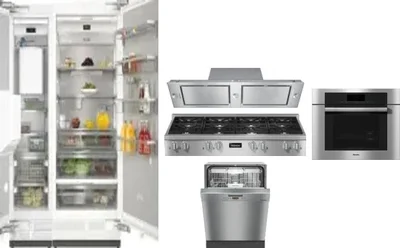 6 Piece Package Includes Refrigerator, Freezer, Cooktop, Wall Oven, Hood And Dishwasher