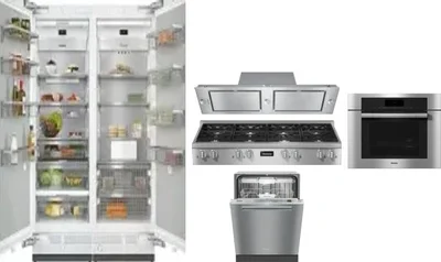 6 Piece Package Includes Refrigerator, Freezer, Cooktop, Wall Oven, Hood And Dishwasher