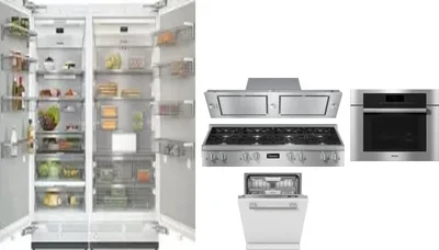 6 Piece Package Includes Refrigerator, Freezer, Cooktop, Wall Oven, Hood And Dishwasher