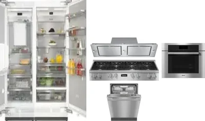 6 Piece Package Includes Refrigerator, Freezer, Cooktop, Wall Oven, Hood And Dishwasher