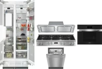 6 Piece Package Includes Refrigerator, Freezer, Cooktop, Wall Oven, Hood And Dishwasher