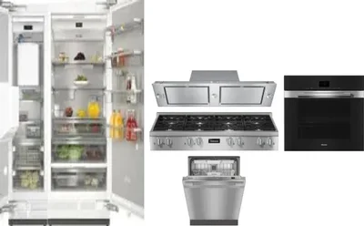 6 Piece Package Includes Refrigerator, Freezer, Cooktop, Wall Oven, Hood And Dishwasher