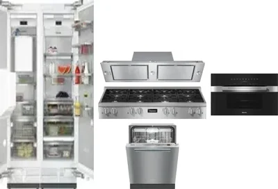 6 Piece Package Includes Refrigerator, Freezer, Cooktop, Wall Oven, Hood And Dishwasher