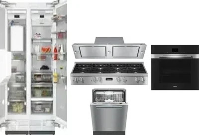 6 Piece Package Includes Refrigerator, Freezer, Cooktop, Wall Oven, Hood And Dishwasher