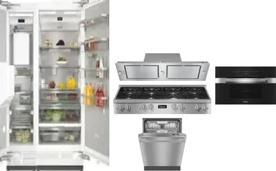 6 Piece Package Includes Refrigerator, Freezer, Cooktop, Wall Oven, Hood And Dishwasher