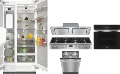6 Piece Package Includes Refrigerator, Freezer, Cooktop, Wall Oven, Hood And Dishwasher