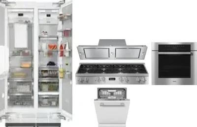 6 Piece Package Includes Refrigerator, Freezer, Cooktop, Wall Oven, Hood And Dishwasher