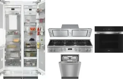 6 Piece Package Includes Refrigerator, Freezer, Cooktop, Wall Oven, Hood And Dishwasher