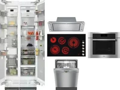 6 Piece Package Includes Refrigerator, Freezer, Cooktop, Wall Oven, Hood And Dishwasher