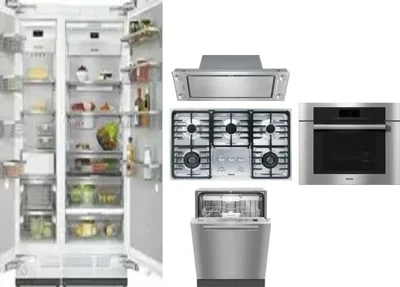 6 Piece Package Includes Refrigerator, Freezer, Cooktop, Wall Oven, Hood And Dishwasher