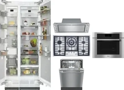 6 Piece Package Includes Refrigerator, Freezer, Cooktop, Wall Oven, Hood And Dishwasher