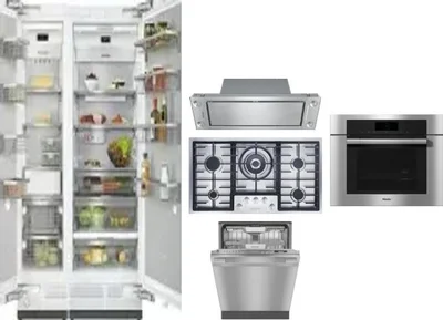6 Piece Package Includes Refrigerator, Freezer, Cooktop, Wall Oven, Hood And Dishwasher