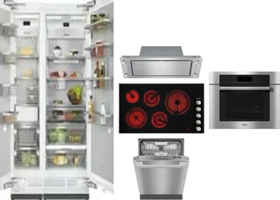 6 Piece Package Includes Refrigerator, Freezer, Cooktop, Wall Oven, Hood And Dishwasher