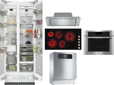 6 Piece Package Includes Refrigerator, Freezer, Cooktop, Wall Oven, Hood And Dishwasher