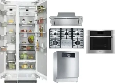 6 Piece Package Includes Refrigerator, Freezer, Cooktop, Wall Oven, Hood And Dishwasher