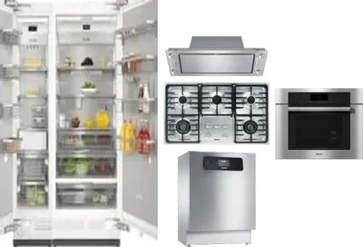 6 Piece Package Includes Refrigerator, Freezer, Cooktop, Wall Oven, Hood And Dishwasher