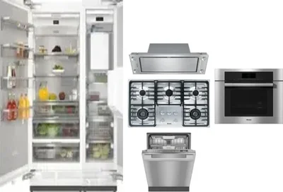 6 Piece Package Includes Refrigerator, Freezer, Cooktop, Wall Oven, Hood And Dishwasher