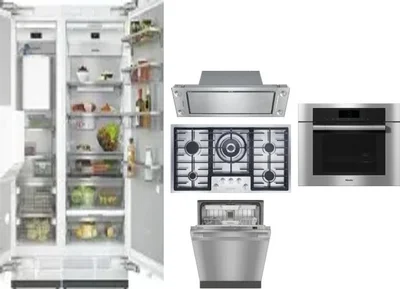 6 Piece Package Includes Refrigerator, Freezer, Cooktop, Wall Oven, Hood And Dishwasher