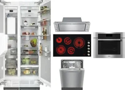 6 Piece Package Includes Refrigerator, Freezer, Cooktop, Wall Oven, Hood And Dishwasher