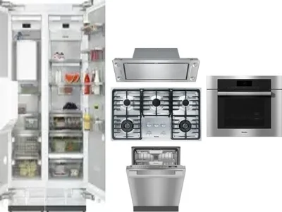 6 Piece Package Includes Refrigerator, Freezer, Cooktop, Wall Oven, Hood And Dishwasher