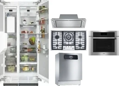 6 Piece Package Includes Refrigerator, Freezer, Cooktop, Wall Oven, Hood And Dishwasher