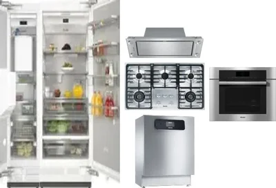 6 Piece Package Includes Refrigerator, Freezer, Cooktop, Wall Oven, Hood And Dishwasher