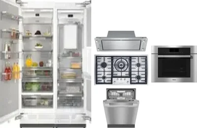 6 Piece Package Includes Refrigerator, Freezer, Cooktop, Wall Oven, Hood And Dishwasher