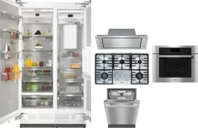 6 Piece Package Includes Refrigerator, Freezer, Cooktop, Wall Oven, Hood And Dishwasher