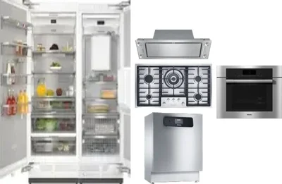 6 Piece Package Includes Refrigerator, Freezer, Cooktop, Wall Oven, Hood And Dishwasher